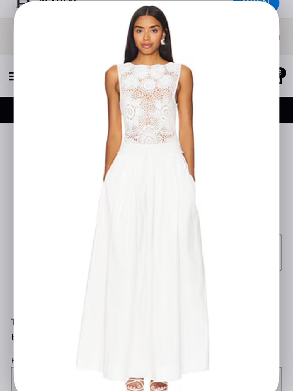 Tularosa White Crochet Bodice Maxi Dress